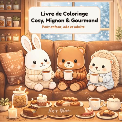 Couverture du livre de coloriage Cosy, Mignon & Gourmand