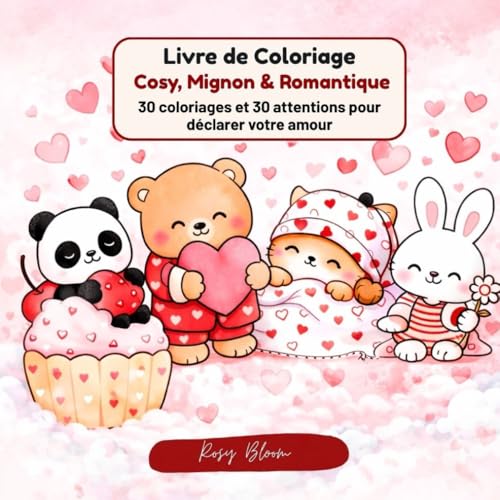 Couverture du livre de coloriage Cosy, Mignon & Romantique